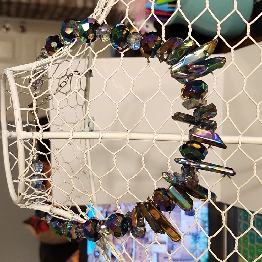 Multicolor crystal necklace